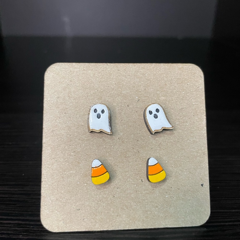 Candy Corn & Ghost Earrings